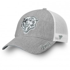 Women's Chicago Bears NFL Pro Line by Fanatics Branded Heathered Gray/White Lux Slate Trucker Adjustable Hat 2998655